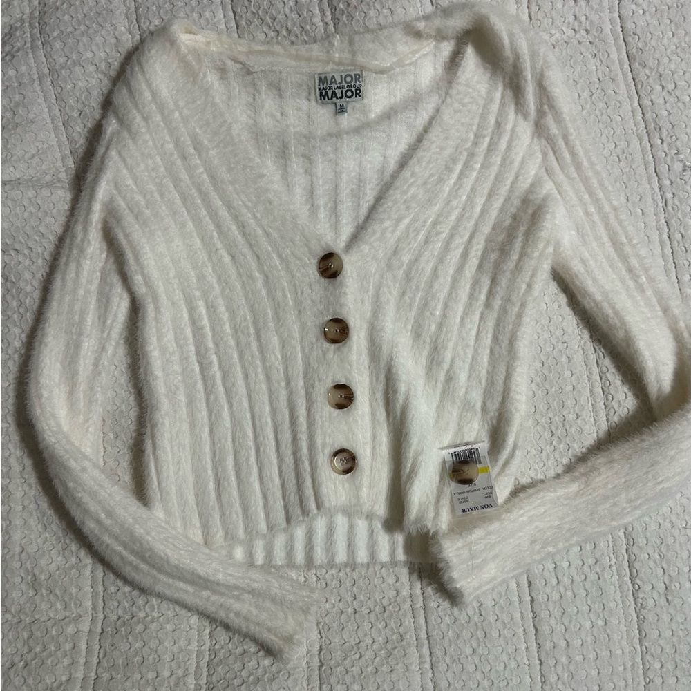 Women's Cream Cardigan Sweater